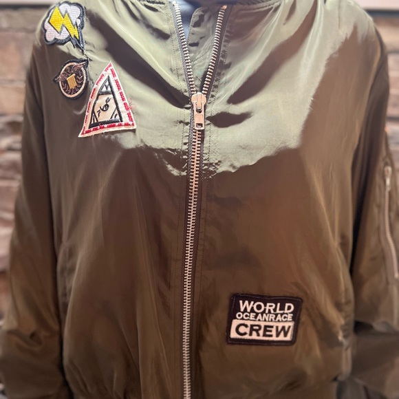 Callie Mac vintage bomber jacket with patches Large - Picture 1 of 9
